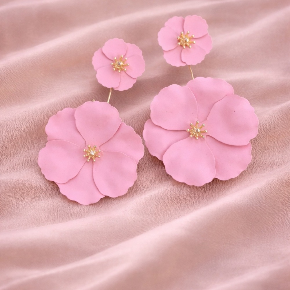 Blossom Pink Flower Earrings